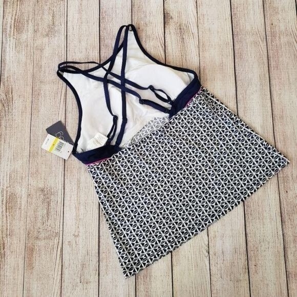 JAG High Neck Criss Cross Back Tankini Sports Top Tennis Swim Athletic Medium - Picture 5 of 11